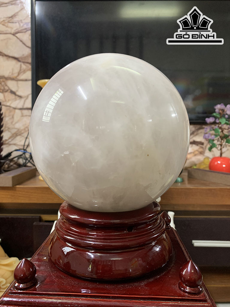 Bi Cầu Đá Thạch Anh Trắng Đường Kính Hạt 14 (cm) 14cts 7,79kg