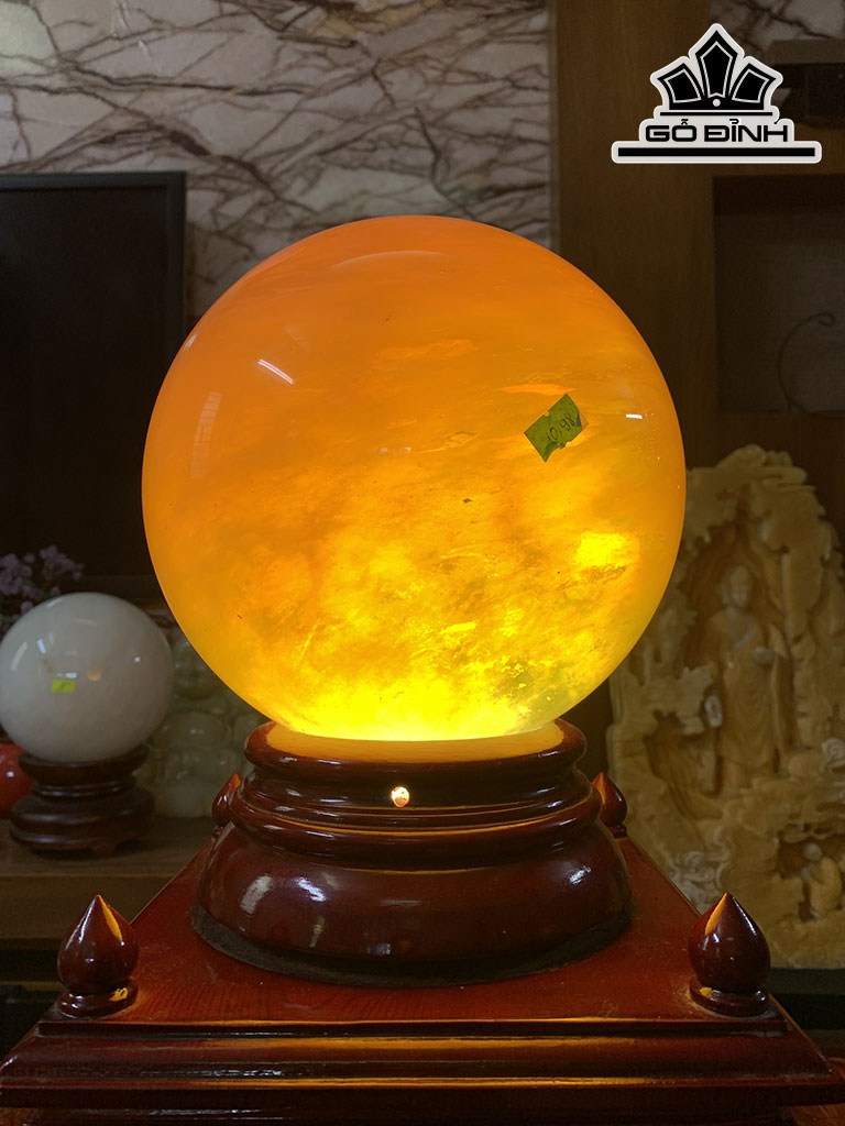 Bi Cầu Thủy Tinh Vàng Đường Kính Hạt 16 (cm) 16cts 10,98kg