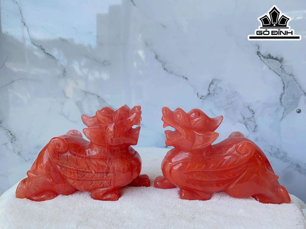 Cặp Tỳ Hưu Đá Lửa Cao 15 (cm)