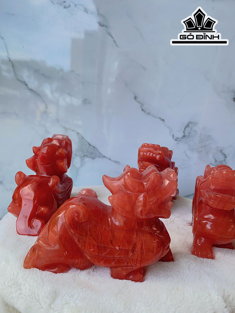 Cặp Tỳ Hưu Đá Lửa Cao 15 (cm)
