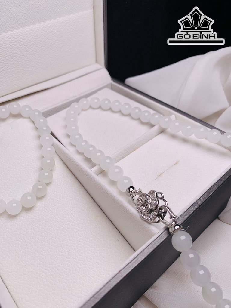 Chuỗi Đá Onyx Trắng Đường Kính Hạt 8,5 (mm) 8,5cts