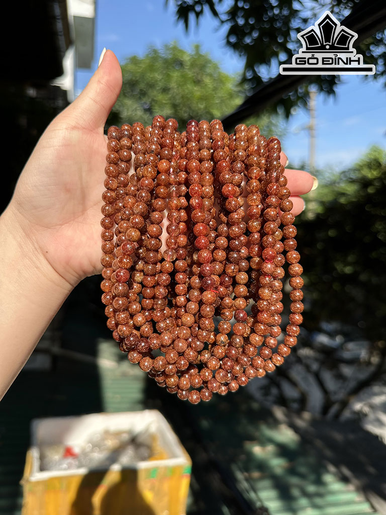 Chuỗi Đá Thạch Anh Tóc Nâu Đường Kính Hạt 7 (mm) 7cts