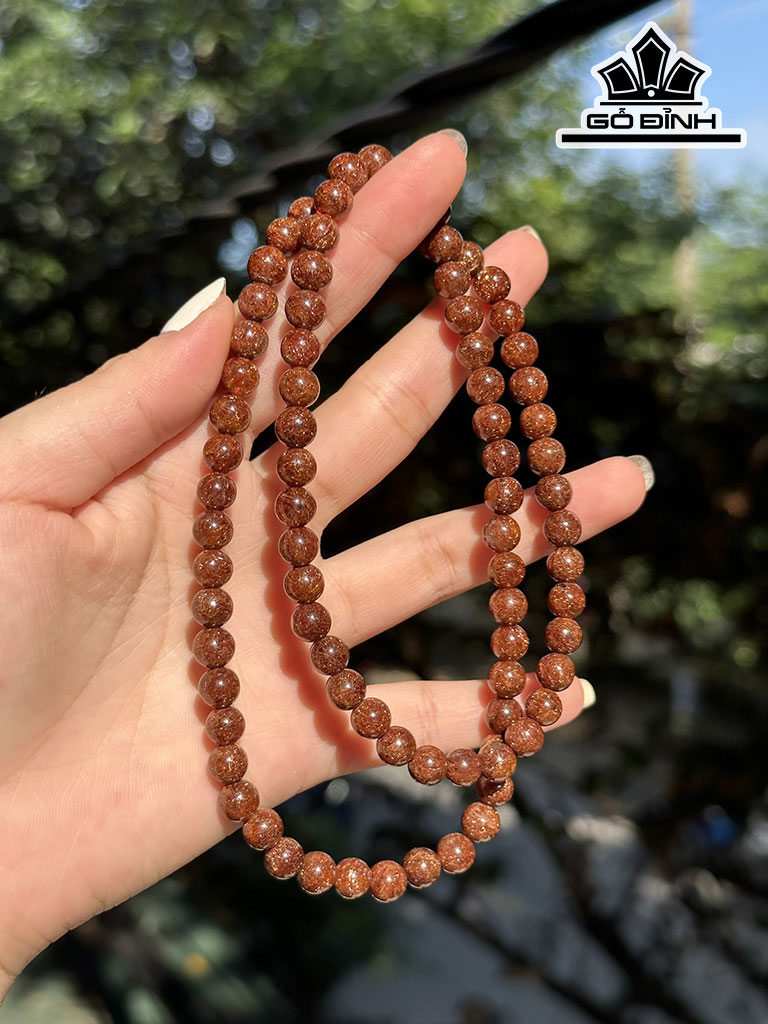 Chuỗi Đá Thạch Anh Tóc Nâu Đường Kính Hạt 7 (mm) 7cts