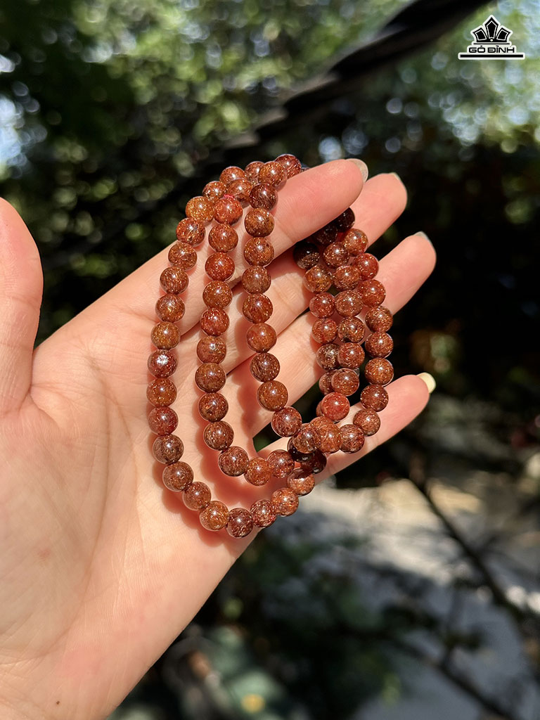 Chuỗi Đá Thạch Anh Tóc Nâu Đường Kính Hạt 7 (mm) 7cts