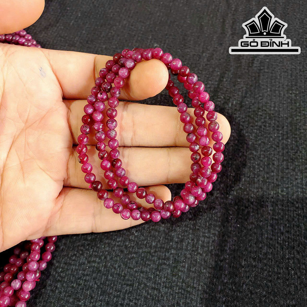Chuỗi Vòng Tay Đá Ruby Đường Kính Hạt 5,4 (mm) 5,4cts