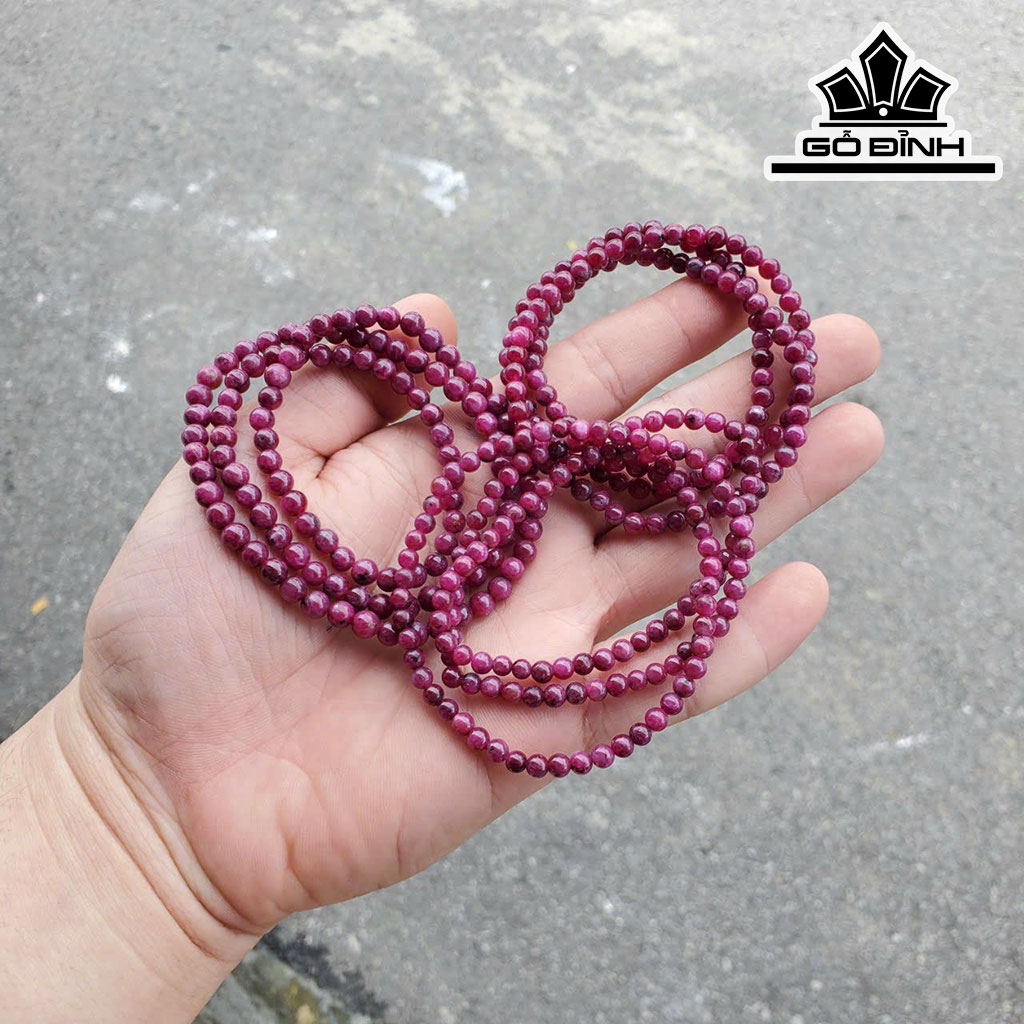 Chuỗi Vòng Tay Đá Ruby Đường Kính Hạt 5,4 (mm) 5,4cts