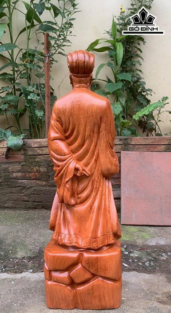 Tượng Gia Cát Lượng Gỗ Hương Cao 50 Ngang 16 Sâu 10 (cm)