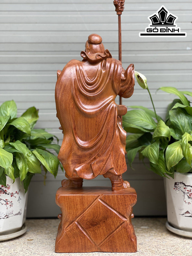 Tượng Quan Công Gỗ Hương Cao 40 ( Cả Đao 53) Ngang 15 Sâu 10 (cm)