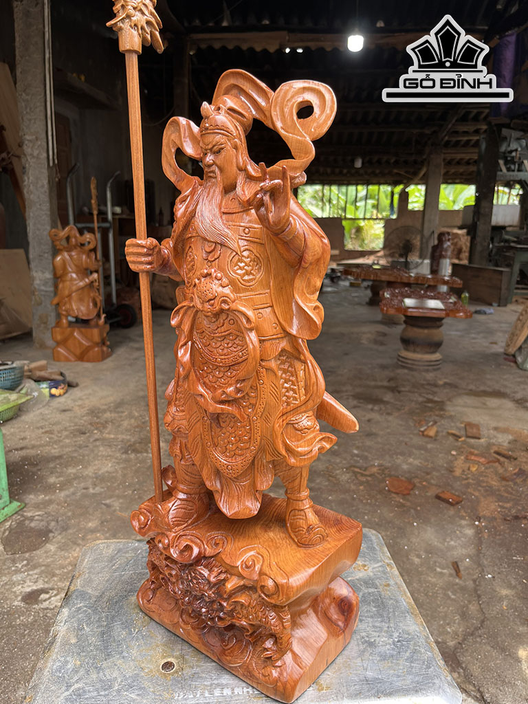 Tượng Quan Công Gỗ Ngọc Am Cao 61 Ngang 23 Sâu 15 (cm)