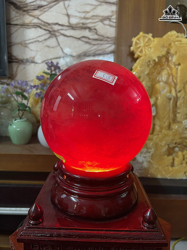 Bi Cầu Thủy Tinh Đỏ Đường Kính Hạt 16 (cm) 5,47kg