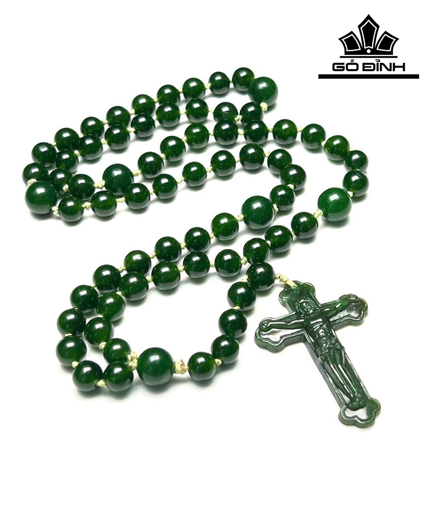 Chuỗi  Mân Côi Đá Ngọc Bích (Nephrite Jade)