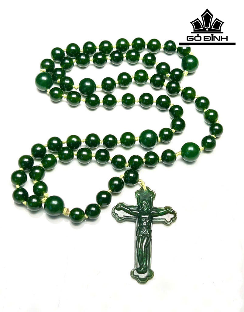 Chuỗi  Mân Côi Đá Ngọc Bích (Nephrite Jade)