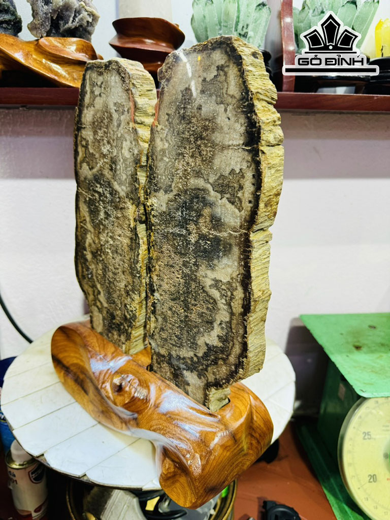 Cặp Gỗ Hóa Thạch Cao 39 Ngang 27 (cm) 7kg