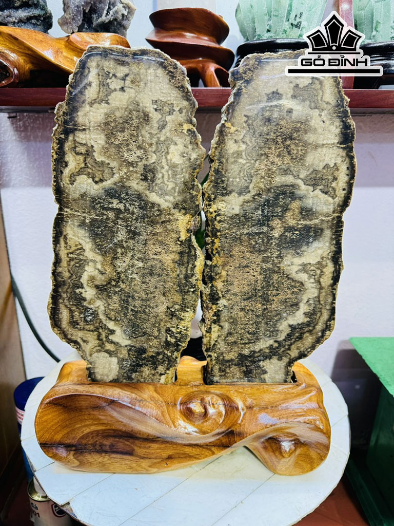 Cặp Gỗ Hóa Thạch Cao 39 Ngang 27 (cm) 7kg