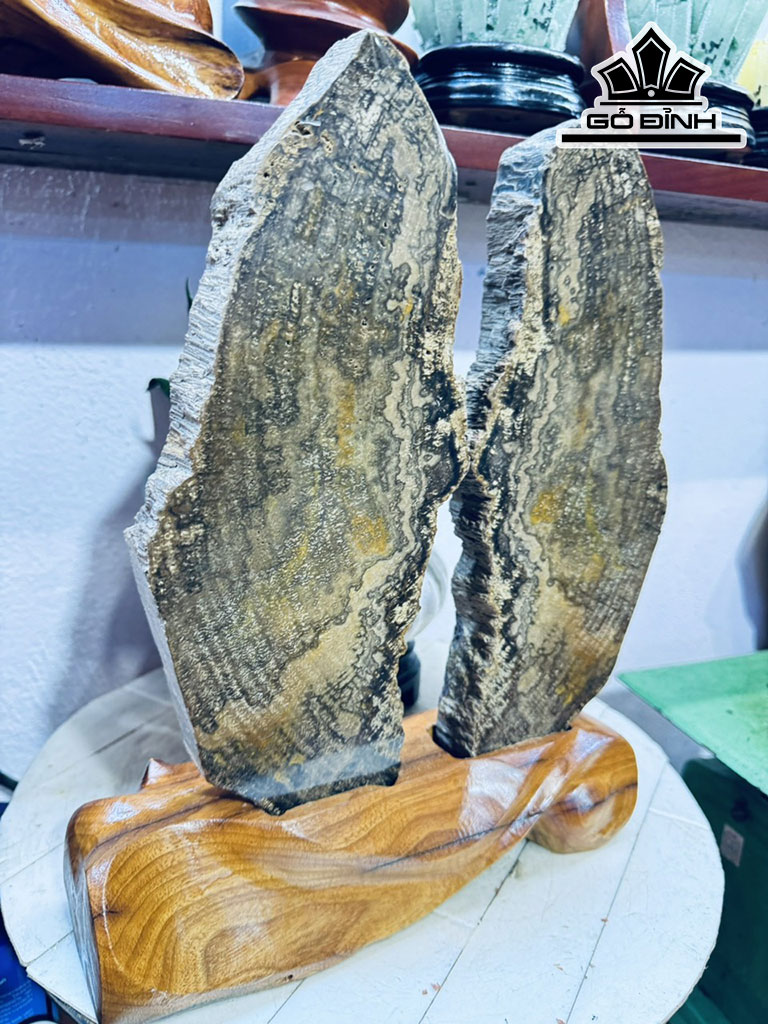 Tác Phẩm Gỗ Hóa Thạch Cao 37 Ngang 27 (cm) 5,8kg