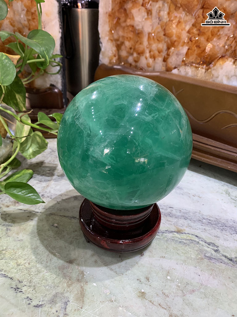Bi Cầu Đá Flourite Đường Kính Hạt 12,5 (cm) 12,5cts 3,4kg