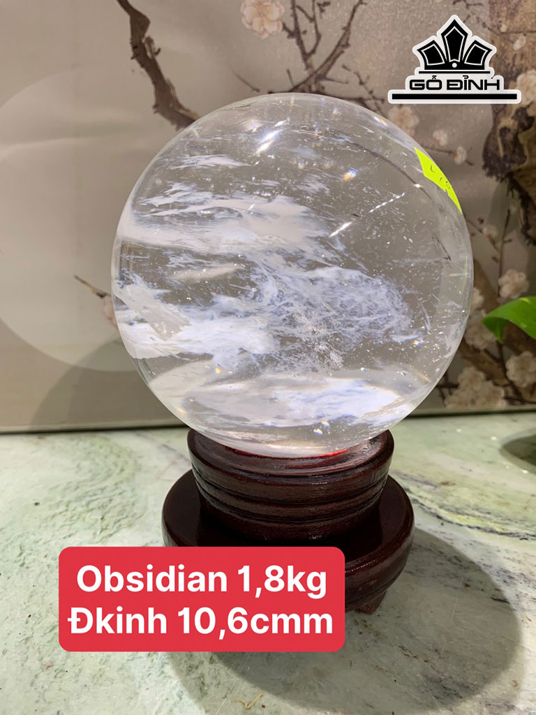 Bi Cầu Đá Obsidian Đường Kính Hạt 11,6 (cm) 1,8kg