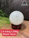 Bi Cầu Đá Thạch Anh Trắng Đường Kính Hạt 9,5 (cm) 1,35kg