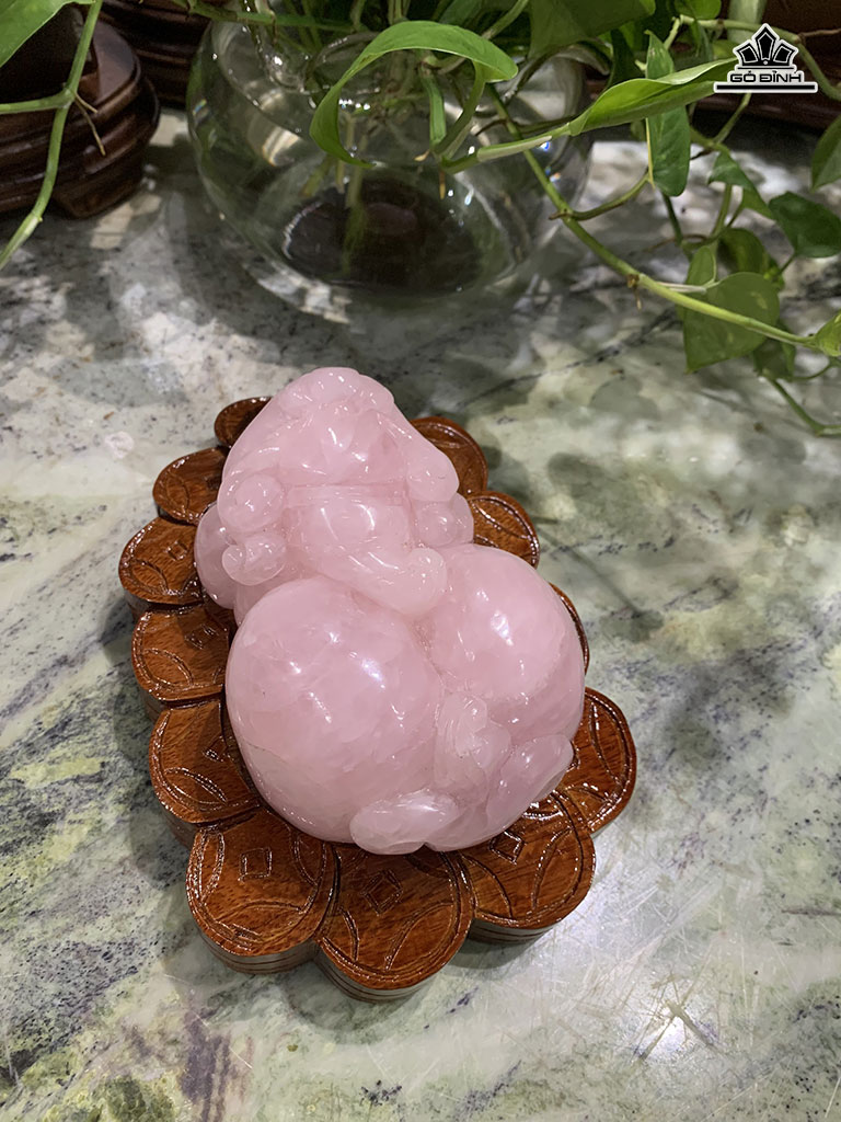 Tỳ Hưu Đá Thạch Anh Hồng Cao 10 Ngang 21 (cm) 2,85kg