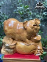 Tượng Heo Gỗ Ngọc Am Cao 31 Ngang 40 Sâu 20 (cm)