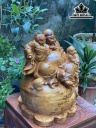Tượng Phật Di Lặc Nhị Phúc Ngồi Bao Tiền Gỗ Nu Ngọc Am Cao 36 Ngang 33 Sâu 25 (cm)