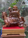 Tượng Thần Tài Ngự Long Quy Gỗ Cẩm Cao 30 Ngang 40 Sâu 21 (cm)
