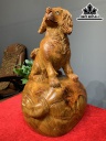 Tượng Chó Gỗ Hương Cao 55 Ngang 29 Sâu 32 (cm)