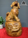 Tượng Chó Gỗ Hương Cao 55 Ngang 29 Sâu 32 (cm)