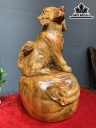 Tượng Chó Gỗ Hương Cao 55 Ngang 29 Sâu 32 (cm)