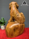 Tượng Chó Gỗ Hương Cao 55 Ngang 29 Sâu 32 (cm)