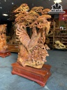 Tượng Gia Đình Gà Gỗ Hương Cao 110 Ngang 70 Sâu 39 (cm)