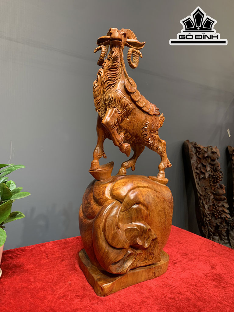 Tượng Nhất Dương Gỗ Hương Cao 55 Ngang 25 Sâu 20 (cm)