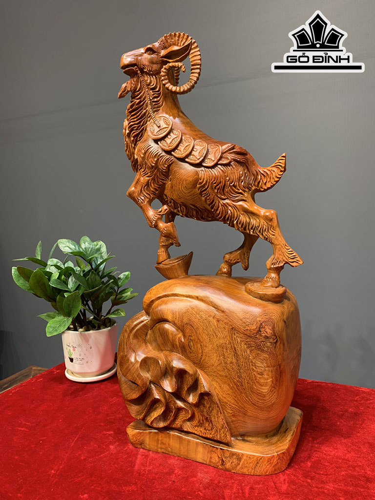 Tượng Nhất Dương Gỗ Hương Cao 55 Ngang 25 Sâu 20 (cm)