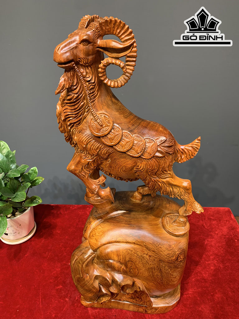 Tượng Nhất Dương Gỗ Hương Cao 55 Ngang 25 Sâu 20 (cm)