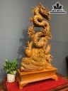 Tượng Nhất Long Gỗ Hương Cao 108 Ngang 56 Sâu 18 (cm)