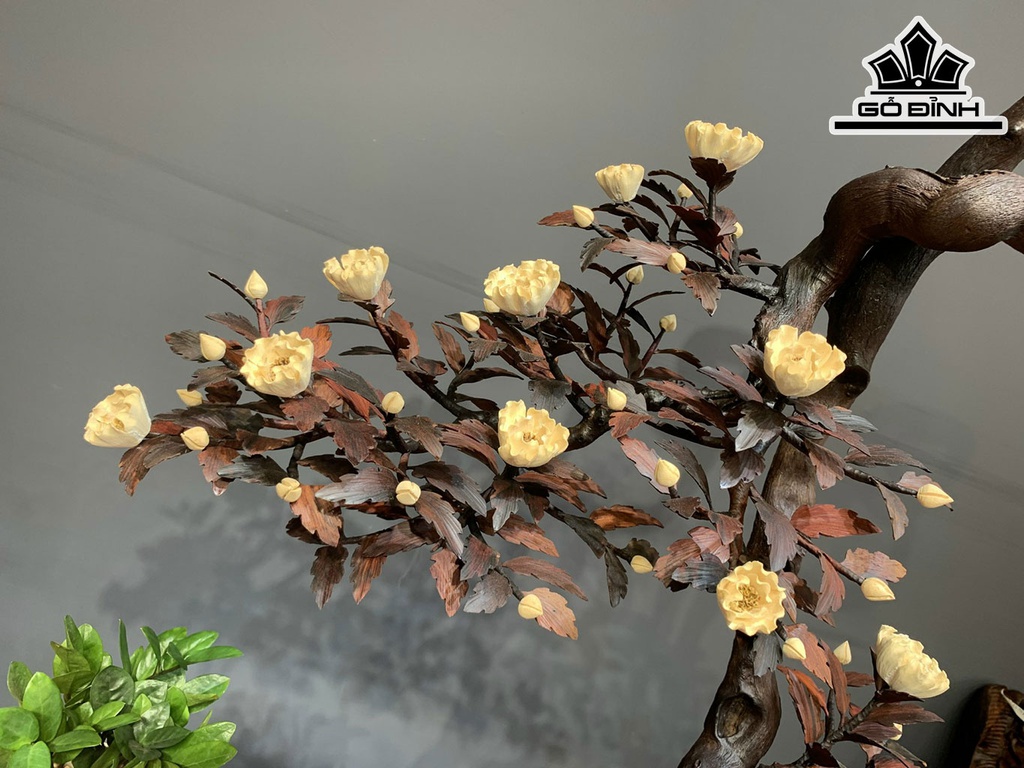 Chậu Phù Dung Thác Đổ Gỗ Trắc Cao 122 Ngang 65 Sâu 24 (cm)