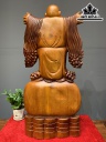 Tượng Phật Di Lặc Nghênh Hỷ Gỗ Ngọc Am Cao 86 Ngang 40 Sâu 18 (cm)