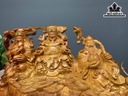 Tượng Phúc Lộc Thọ (Tam Đa) Gỗ Nu Hương Cao 30 Ngang 50 Sâu 22 (cm)