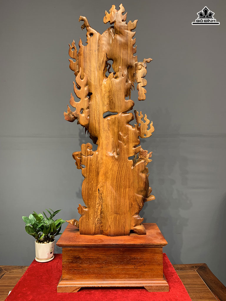Tượng Rồng ( Nhất Long) Gỗ Hương Cao 126 Ngang 46 Sâu 29 (cm)