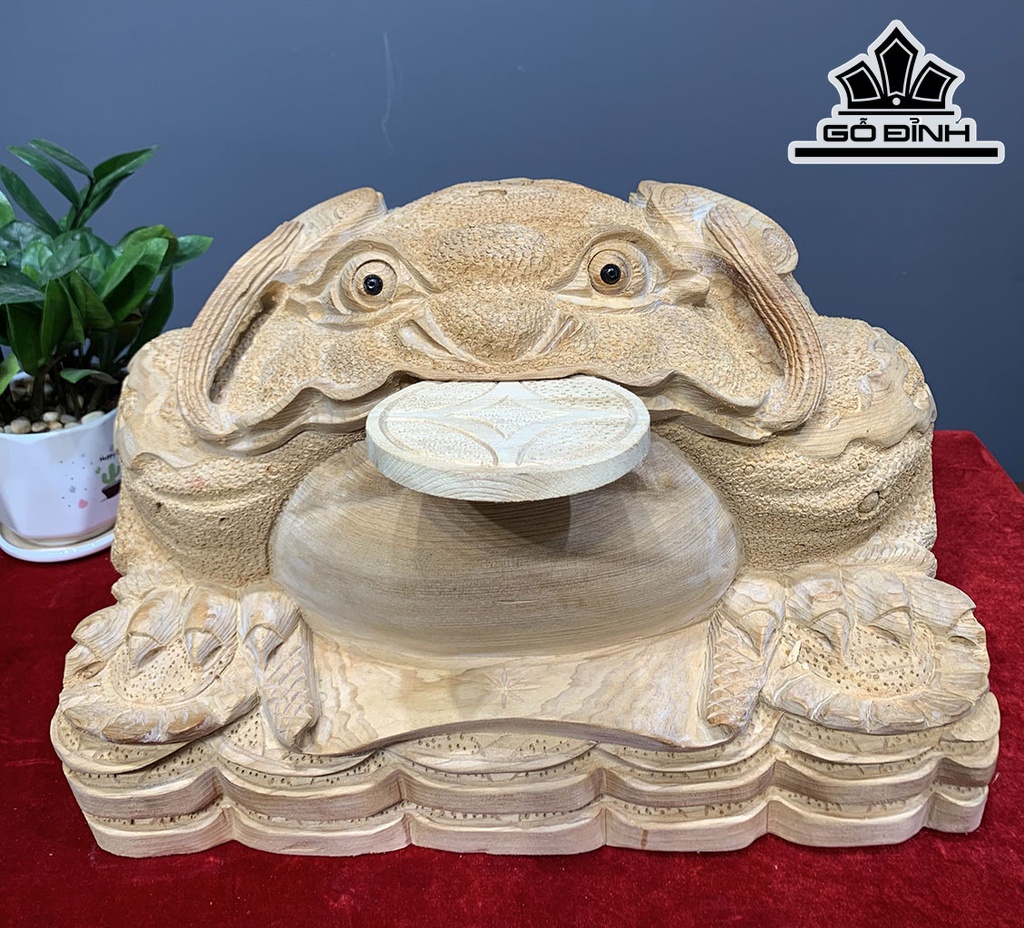 Tượng Thiềm Thừ Gỗ Ngọc Am Cao 29 Ngang 42 Sâu 32 (cm)