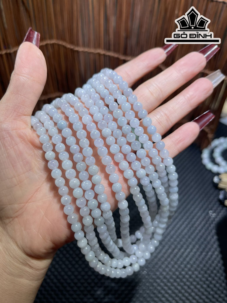 Chuỗi Đá Cẩm Thạch Phớt Tím Đường Kính Hạt 5,6 (mm) 5,6cts