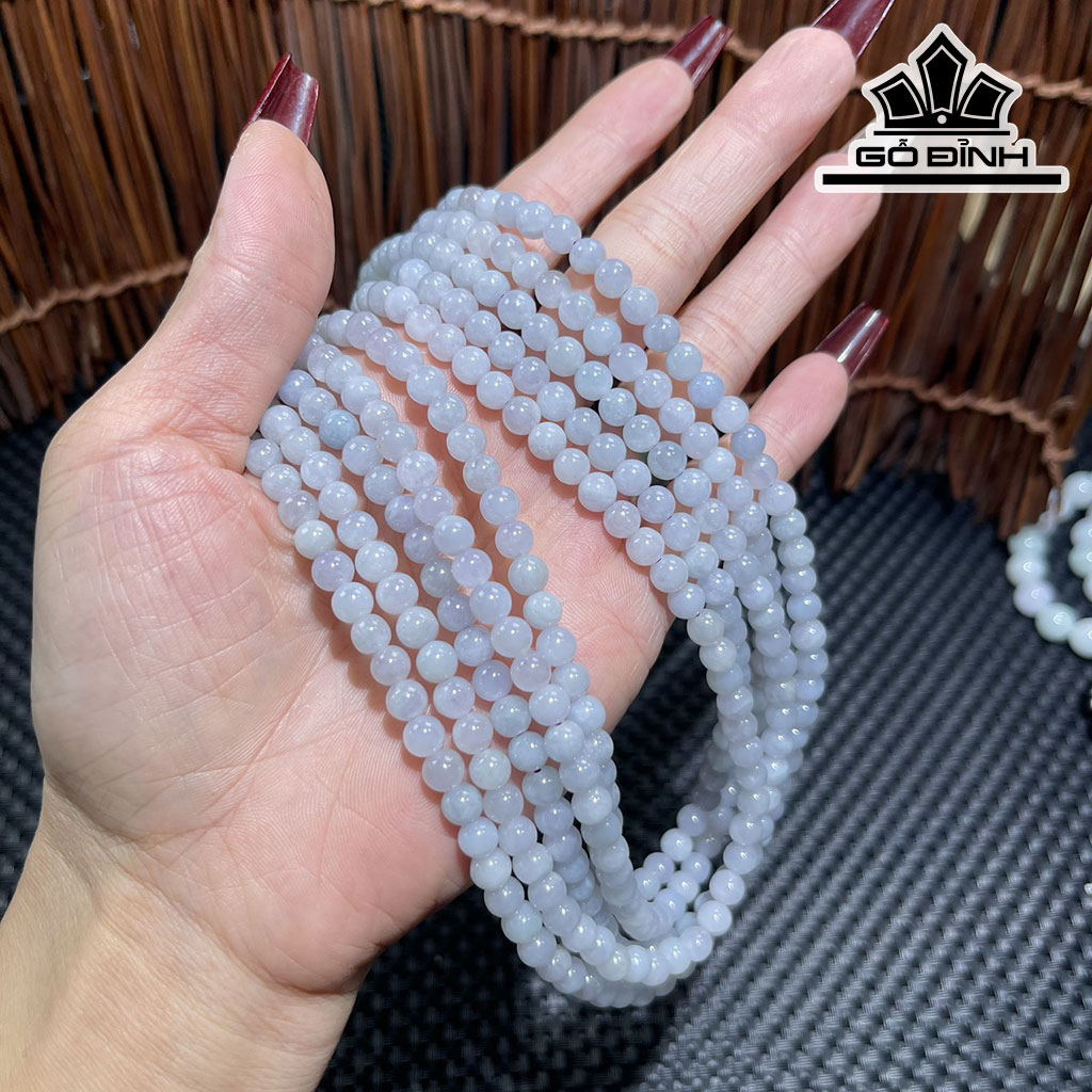 Chuỗi Đá Cẩm Thạch Phớt Tím Đường Kính Hạt 5,6 (mm) 5,6cts