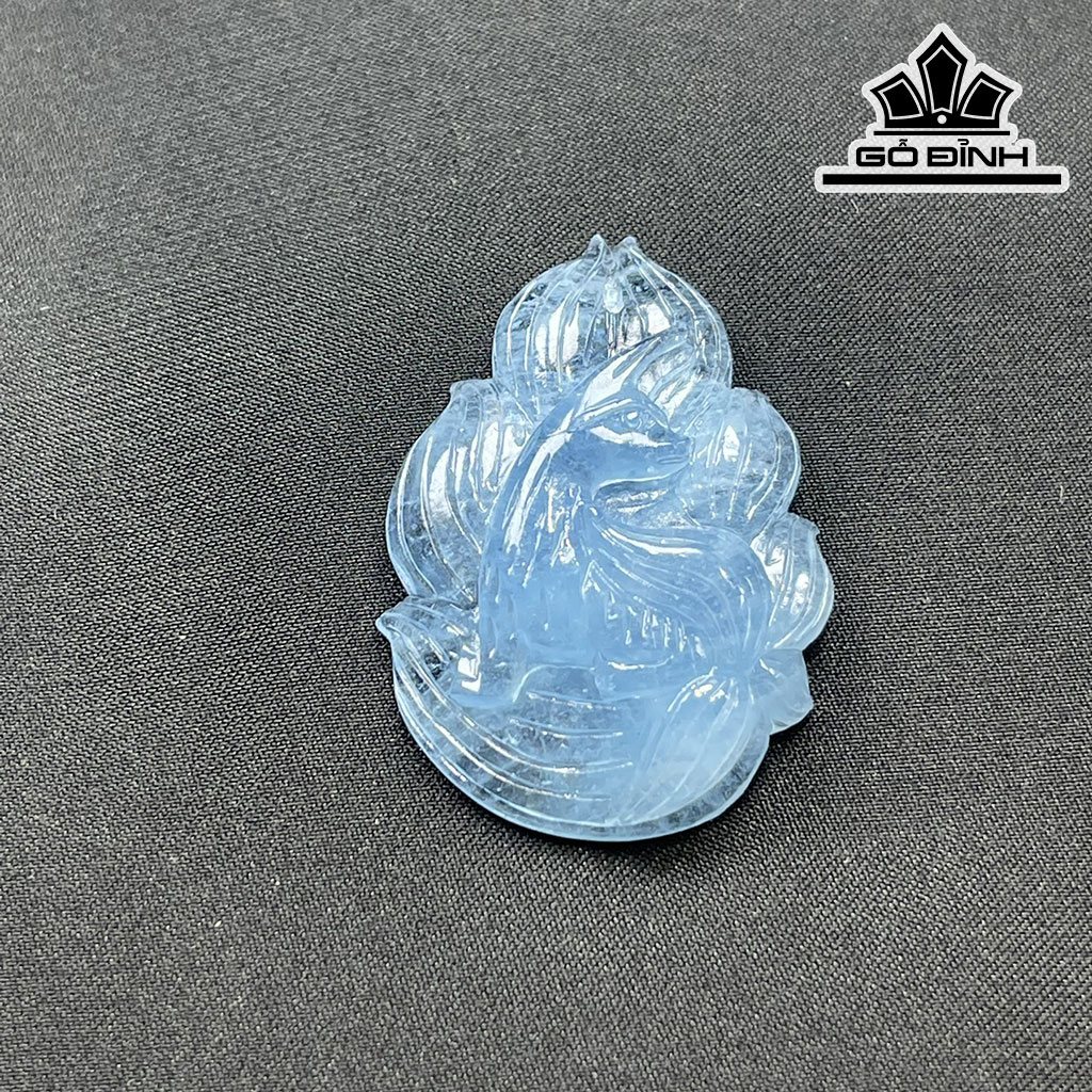 Mặt Dây Chuyền Hồ Ly Đá Aquamarine