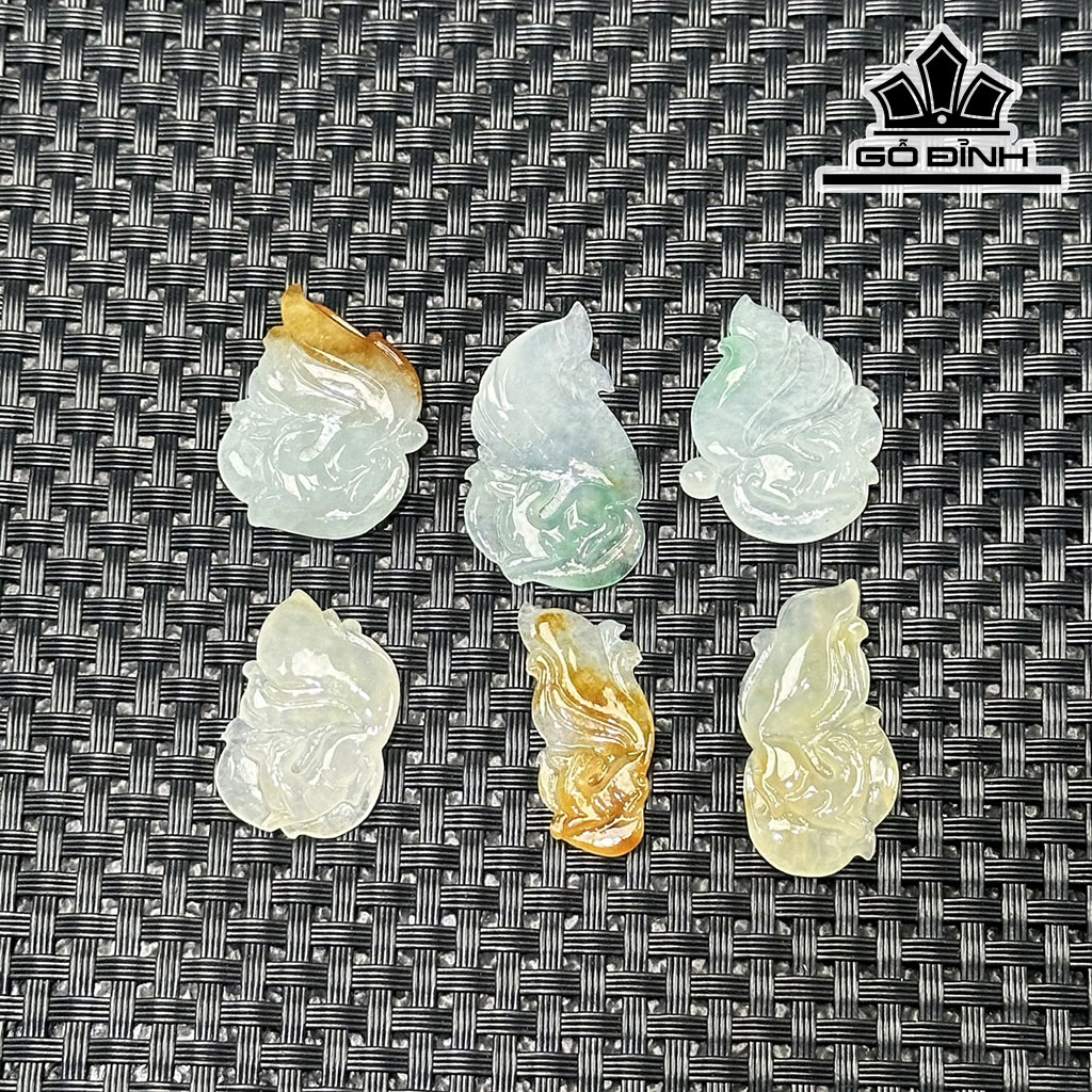 Mặt Dây Chuyền Hồ Ly Đá Cẩm Thạch
