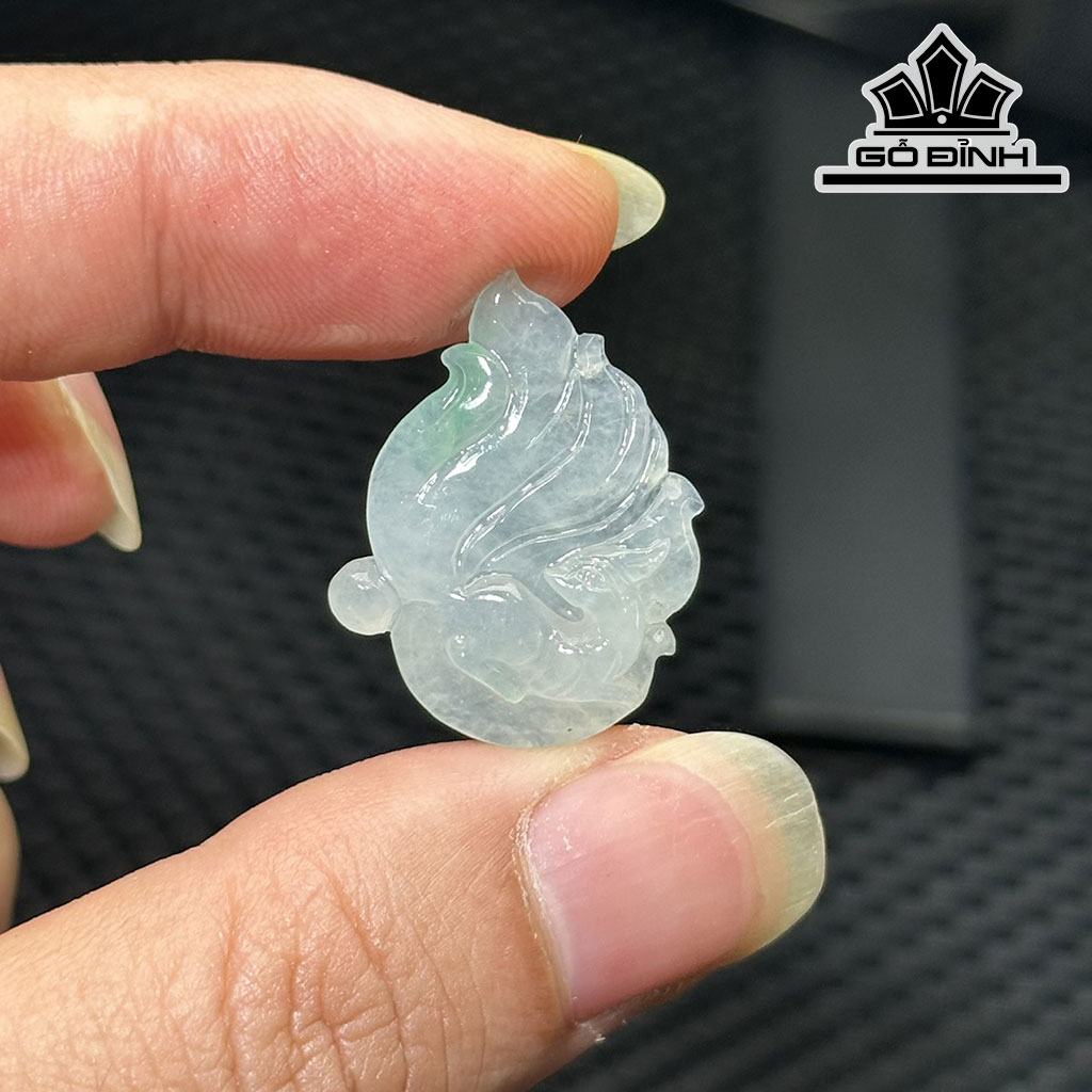 Mặt Dây Chuyền Hồ Ly Đá Cẩm Thạch