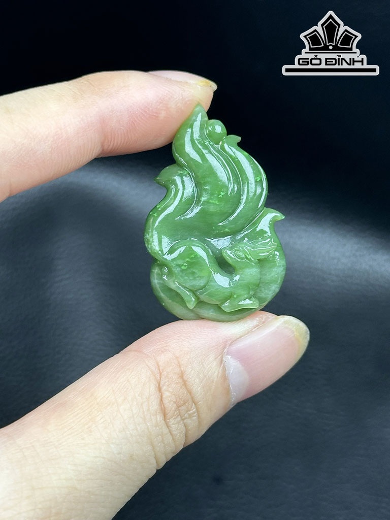 Mặt Dây Chuyền Hồ Ly Đá Ngọc Bích (Nephrite Jade)