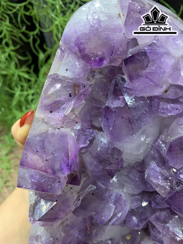 Búi Tinh Thể Đá Thạch Anh Tím Cao 35 Ngang 17 Sâu 9,5 (cm) 3,65kg