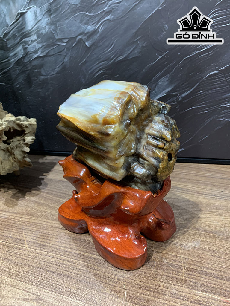 Tác Phẩm Gỗ Hóa Thạch Cao 21 Ngang 16 Sâu 13 (cm) 3,13kg