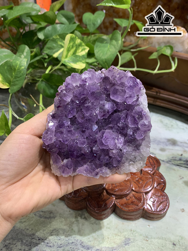 Tinh Thể Đá Thạch Anh Tím Cao 12,5 Ngang 16 (cm) 1,05kg