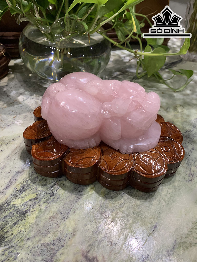 Tỳ Hưu Đá Thạch Anh Hồng Cao 10 Ngang 21 (cm) 2,85kg